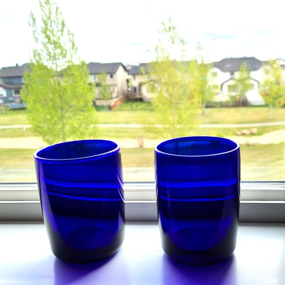 Blue Glass Tumblers - Picture 1 of 3
